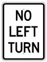 No Left Turn Letters